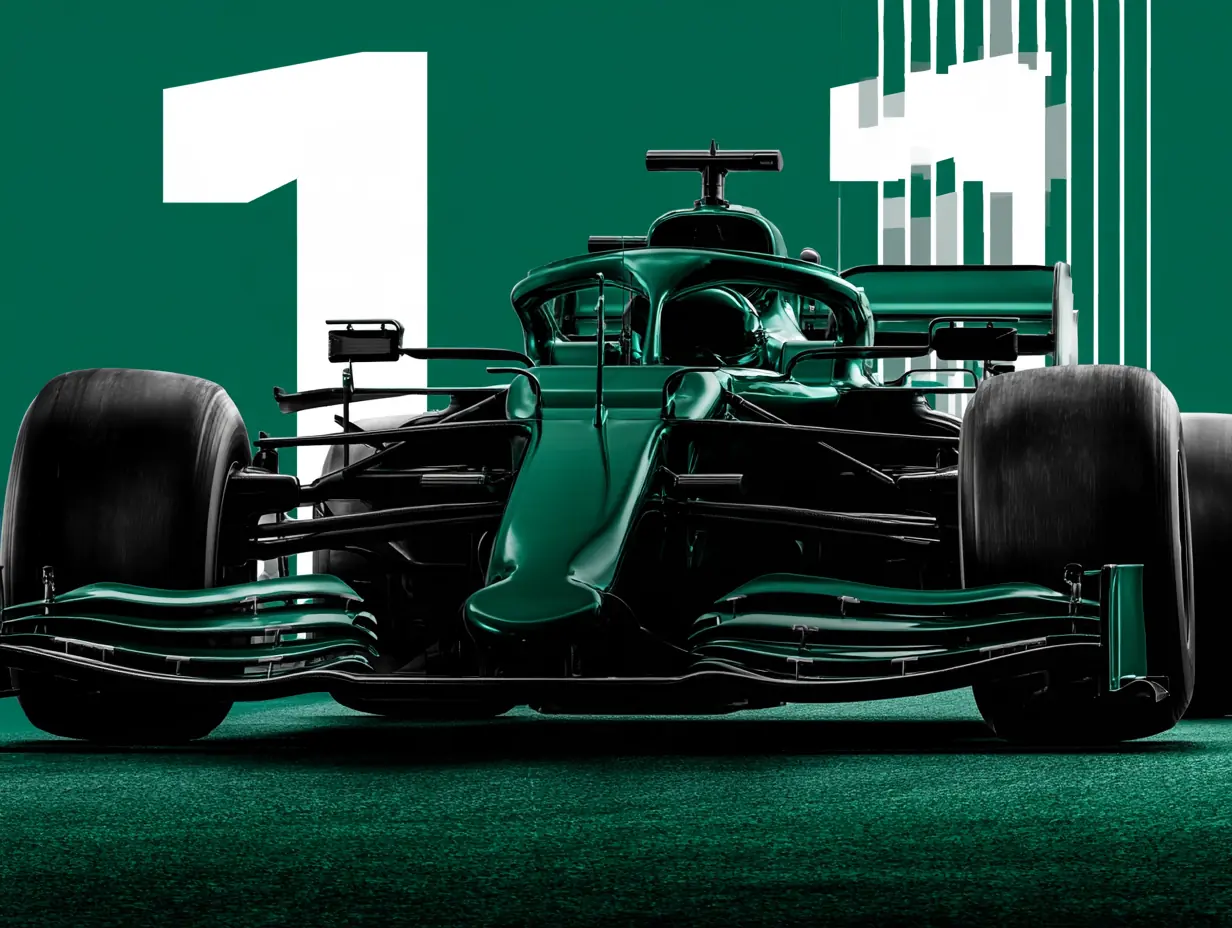 Monoposto de Fórmula 1 en verde